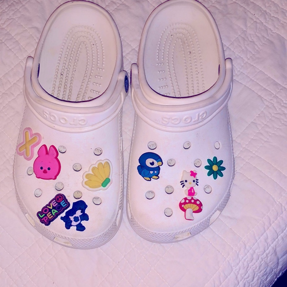 Crocs size 7 with embellishments